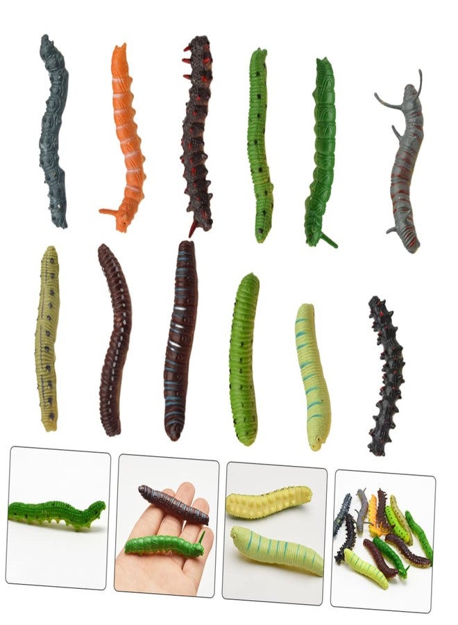 IMIKEYA 24pcs Plastic Caterpillar Figurines - Realistic Fake Worms for Halloween Decor and Play - Image 4
